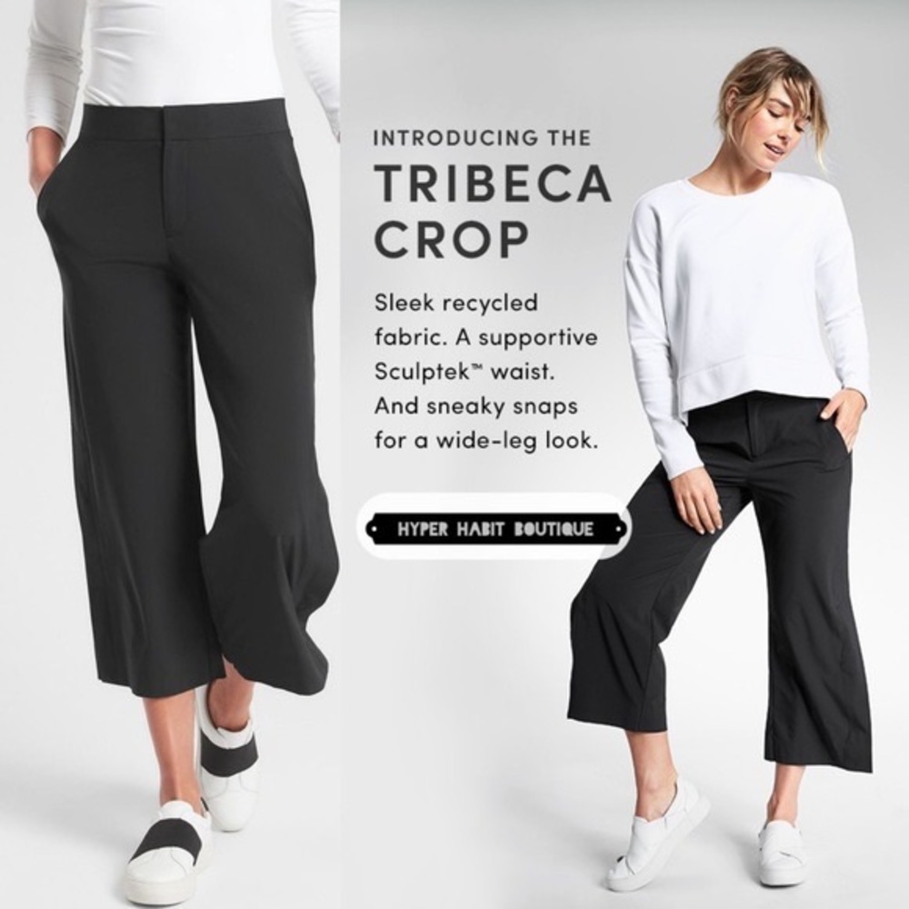 ATHLETA Tribeca Crop Pants, Black, Size 2